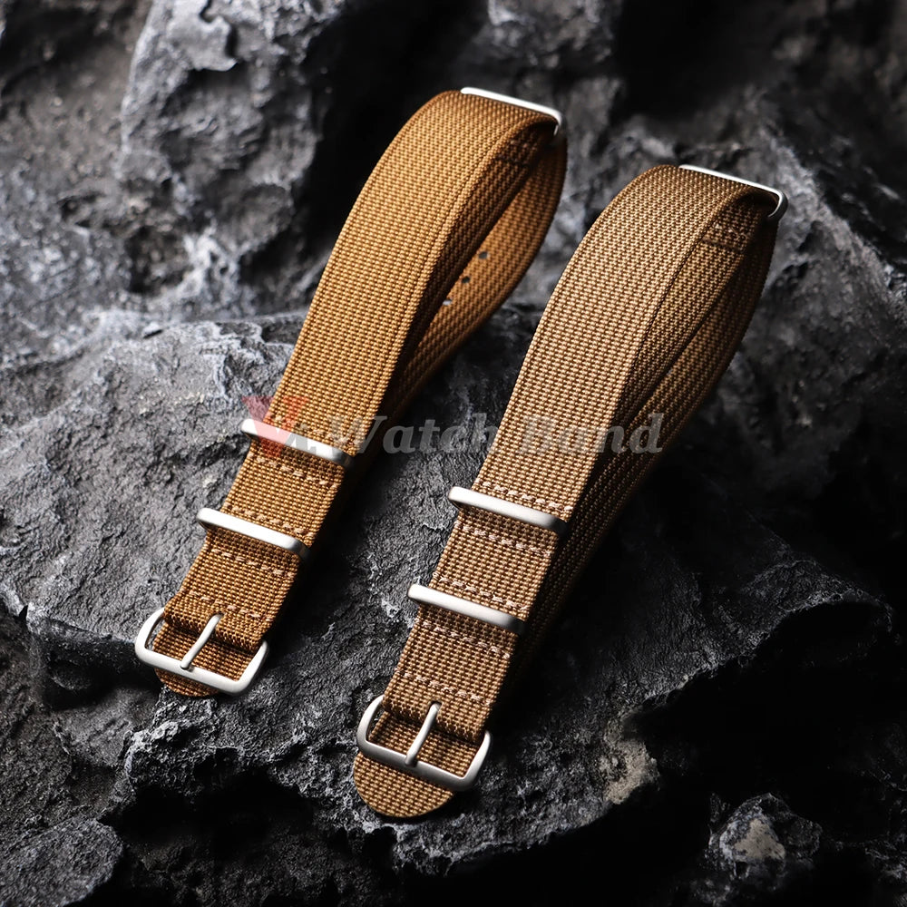18/19/20/22mm Matte Buckle High Quality Fabric Watchband Woven Nylon Watch Strap One Piece Weave Watch Band for Omega for Seiko