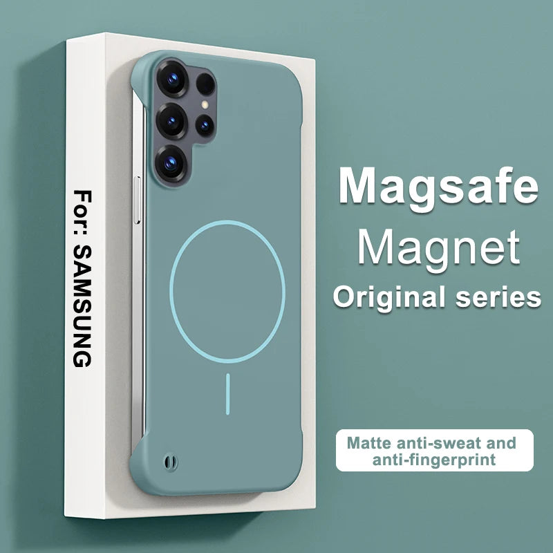 Frameless Magnetic PC Case For Samsung S26 S25 S24 Plus S23 Ultra S20 S21 S10 Note 20 A56 A16 A55 A35 A15 A54 A34 A24 A14 Cover
