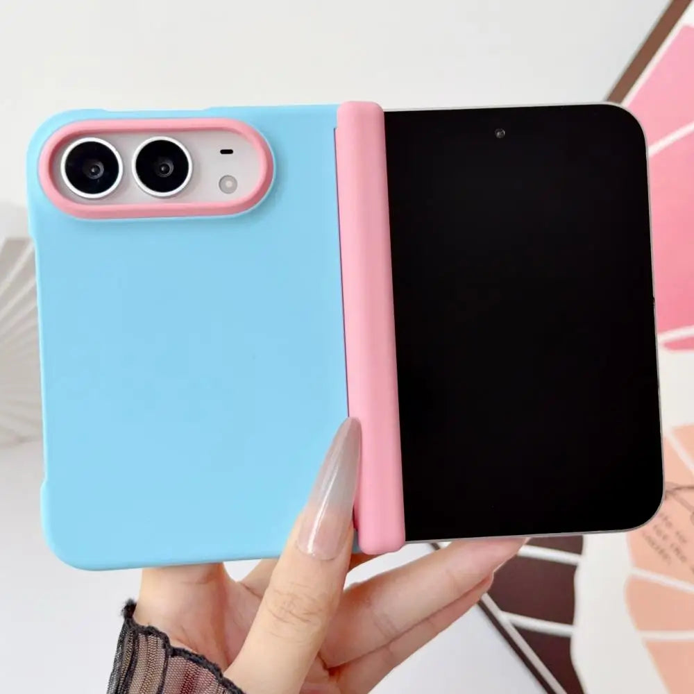 Camera Color Collision Hinge Protection Case For iPhone Duo For iPhone Folding Double Axis Frosted Shockproof Shell