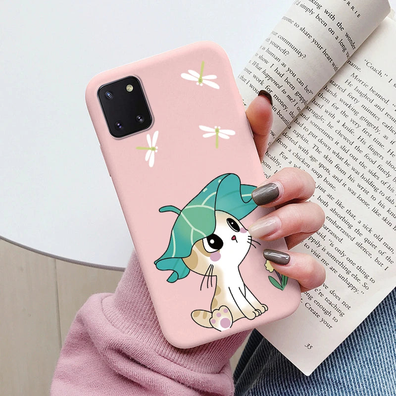 Soft Case For Samsung Galaxy Note 10 Lite Phone Cover Cute Flowers Butterfly Fundas TPU Coque For Samsung Note 10 Lite Bumper