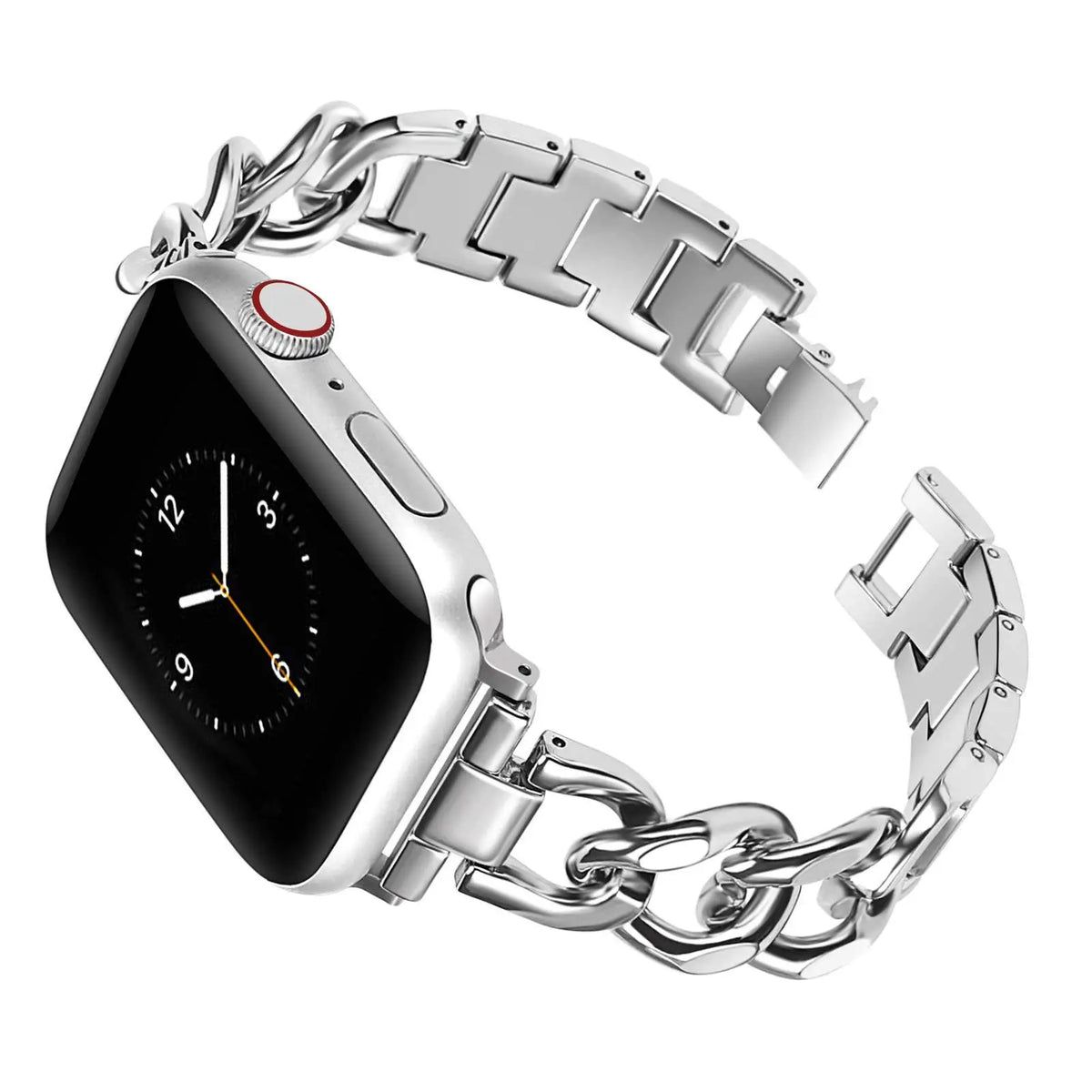 Luxury Metal Chain Strap for Apple Watch Band 45mm 44 49 38 40 41 42mm Stainless Steel Women Bracelet for iWatch 9 8 7 SE 6 5 4