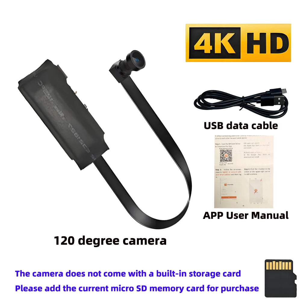 4KHD Mini WiFi Camera with Remote Viewing, Mobile Detection and Other Functions, Home DIY Nanny Style Wireless HD Camera