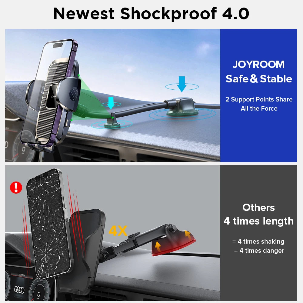 Joyroom Car Phone Holder Mount 360° Widest View Universal Handsfree Auto Air Vent Flexible Long Arm Phone Mount JR-ZS259