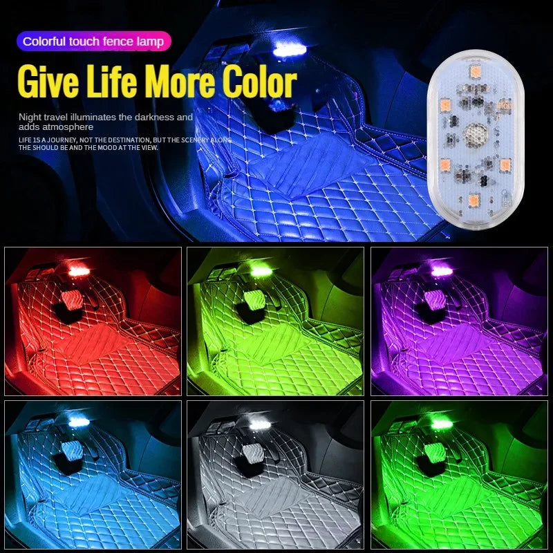 Car Mounted LED Magnetic Touch Lights, Wireless Interior Lights, Door Lights, Roof Mounted Lights Reading Lights USB Charging 5V