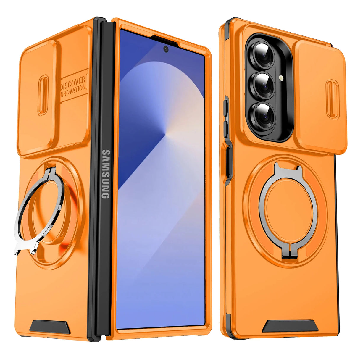 Suitable for Samsung Galaxy Z Fold 7 6 Flip 7 6 360 Degree Rotating Magnetic Bracket With Camera Protection Phone Case