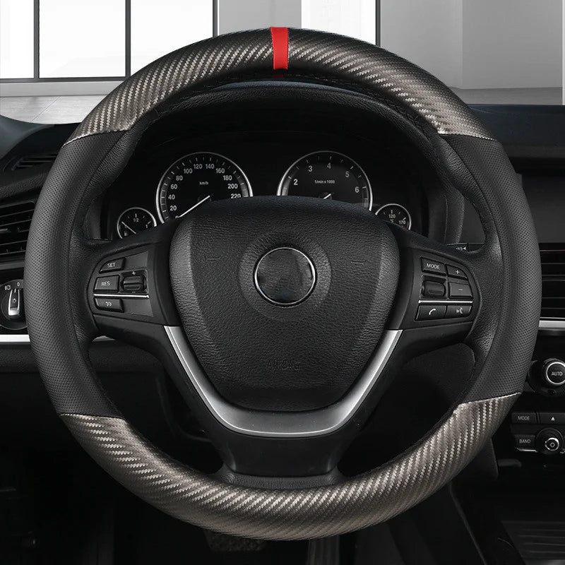 Universal D Shape Car Steering Wheel Cover Breathable Anti Slip Car Decoration Suitable 37-38cm Steering Wheel Cover Accessories