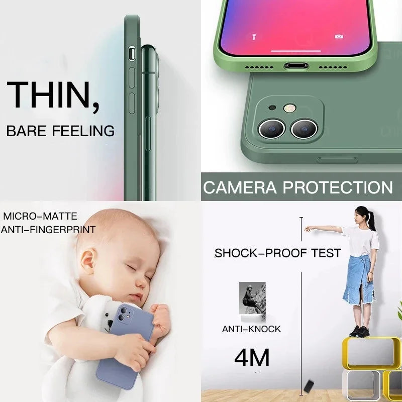 Original Soft Silicone Phone Case For iPhone 17 16 Pro Max 15 14 13 12 11 Pro Max Mini X XR XS 7 8 Plus SE Back Cover Cases