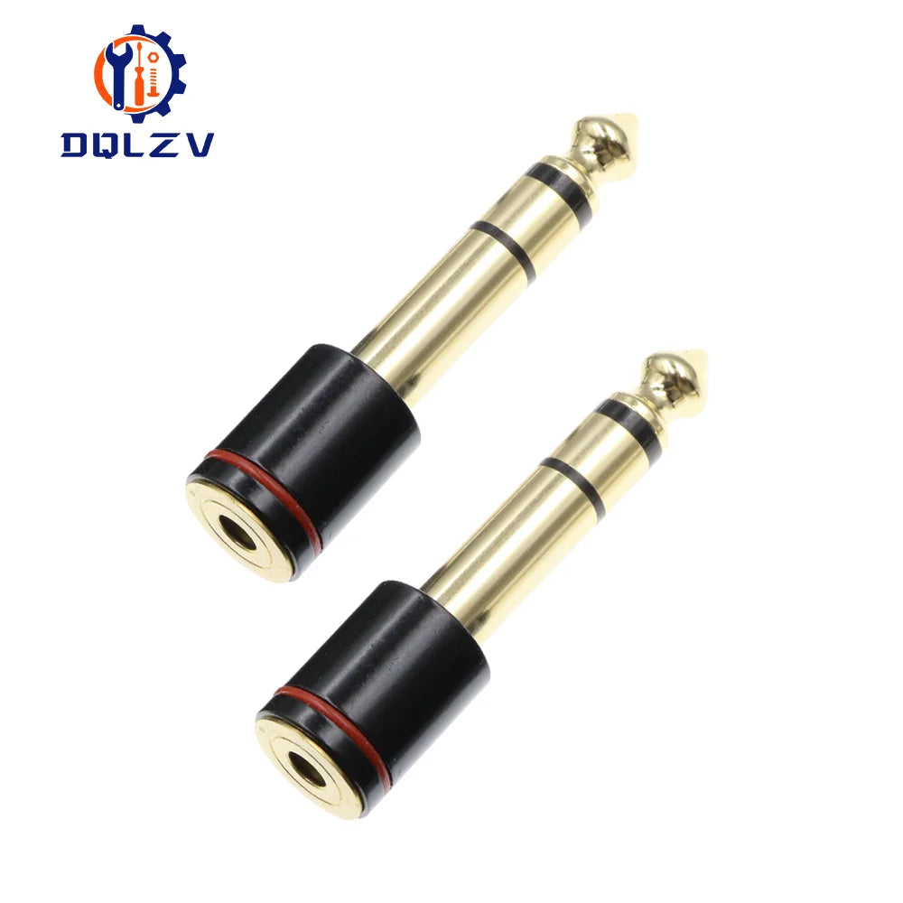6.35mm Female Plug to 3.5mm Male 2Pole 3 Pole Connector Headphone Amplifier Audio Adapter Microphone AUX 6.3 3.5 mm Converter