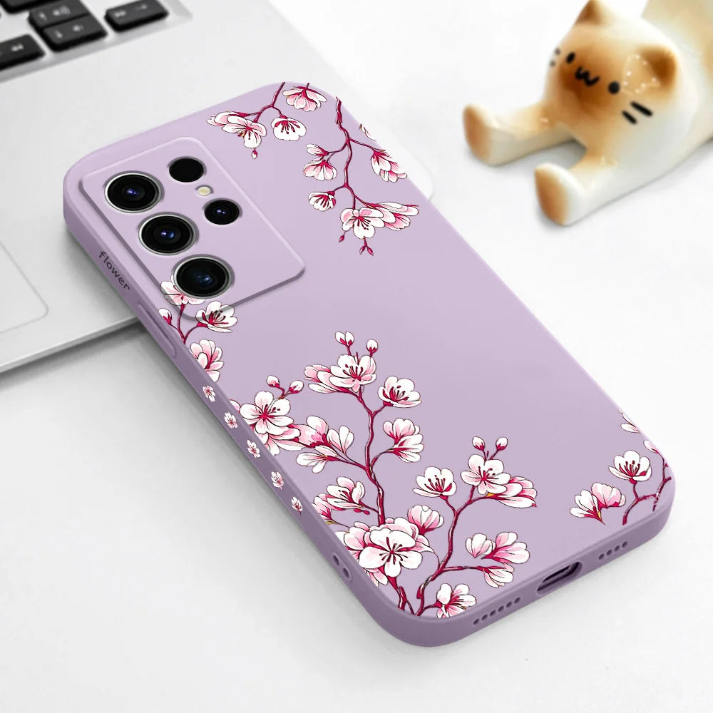 Sakura Bloom Phone Case For Samsung Galaxy S26 S25 Edge S24 S23 S22 S21 S20 S10 FE Plus Ultra Silicone Soft Cover