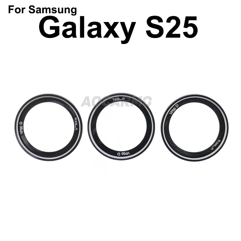 Aocarmo For Samsung Galaxy S25 SM-S9310/S931U/S931B Rear Back Camera Lens Glass Metal Ring Frame With Adhesive Repair Part