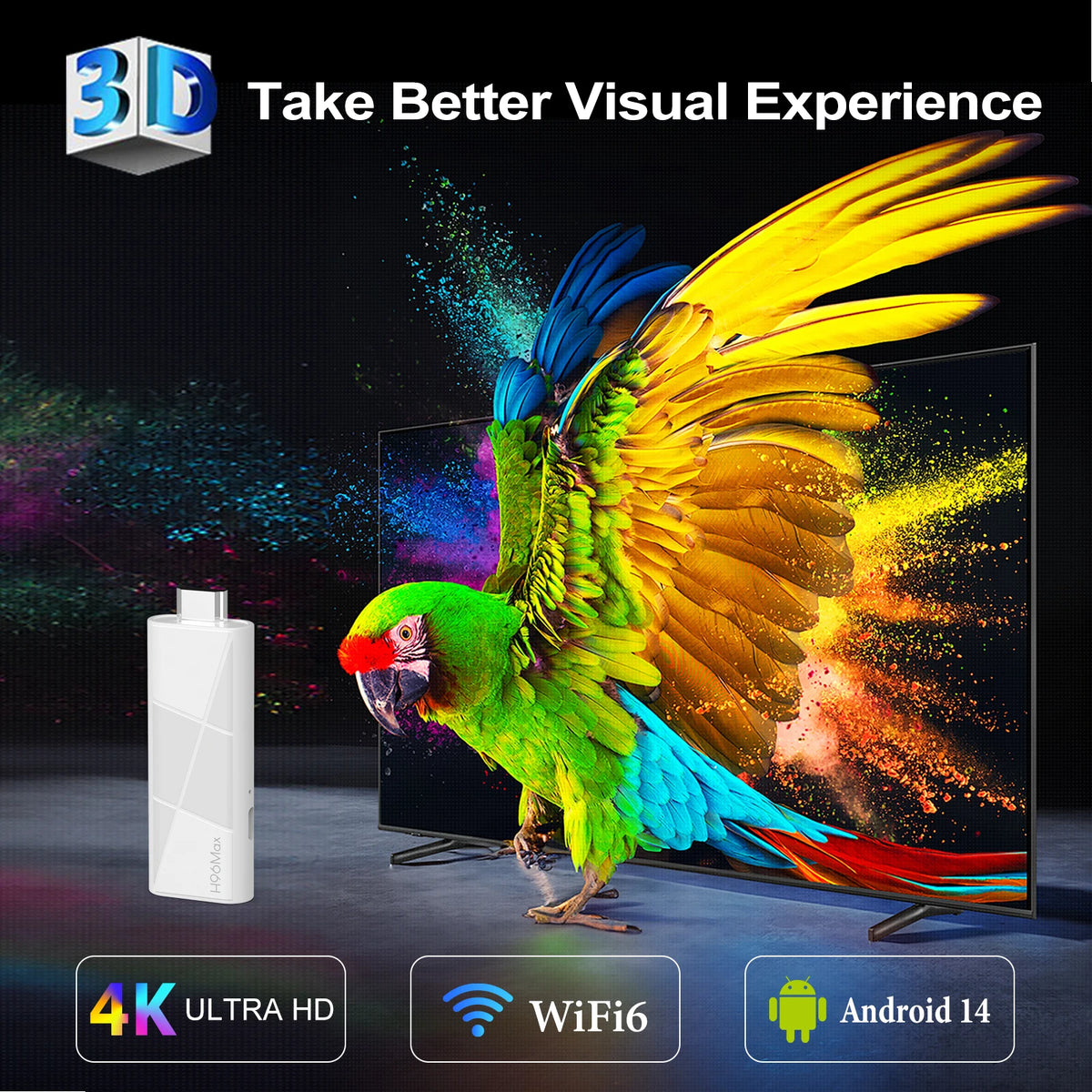 4PCS 2PCS 1PC H96 Max RK3518 Android14.0 Stick Quad Core 4K Wifi6 BT5.4 Voice Assistant Remote Control Media Player Smart TV Box