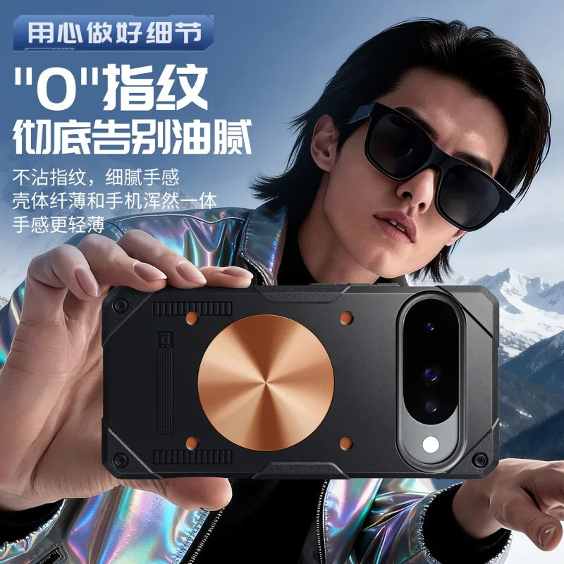 Copper Heat Dissipation Magnetic Phone Case For Google 11 10 9 Pro XL Cooling Case Heavy Duty Shockproof Cover Silicone Casing