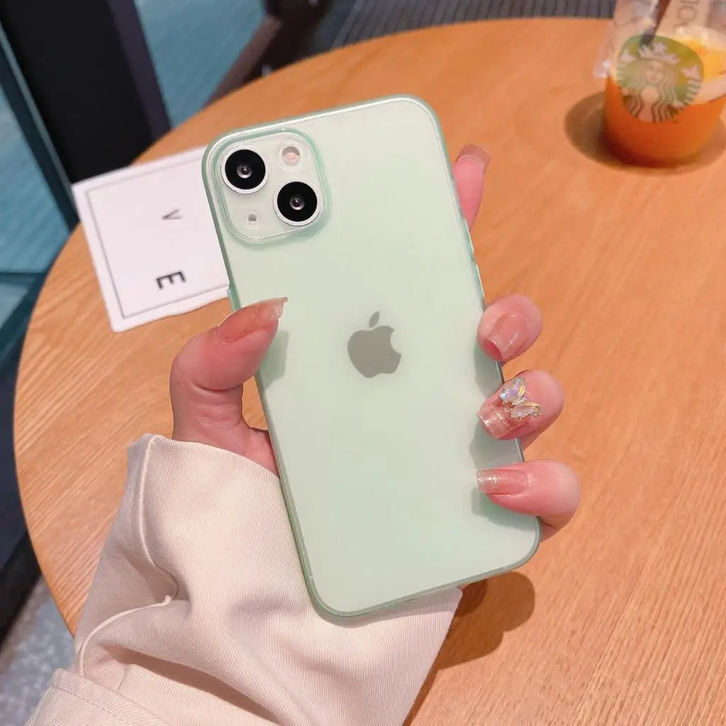 Matte Slim Phone Case For iPhone 16 15 14 13 12 11 Pro Max Plus XS X XR 7 8 SE Mini Transparent Shockproof Hard Thin Cover Funda