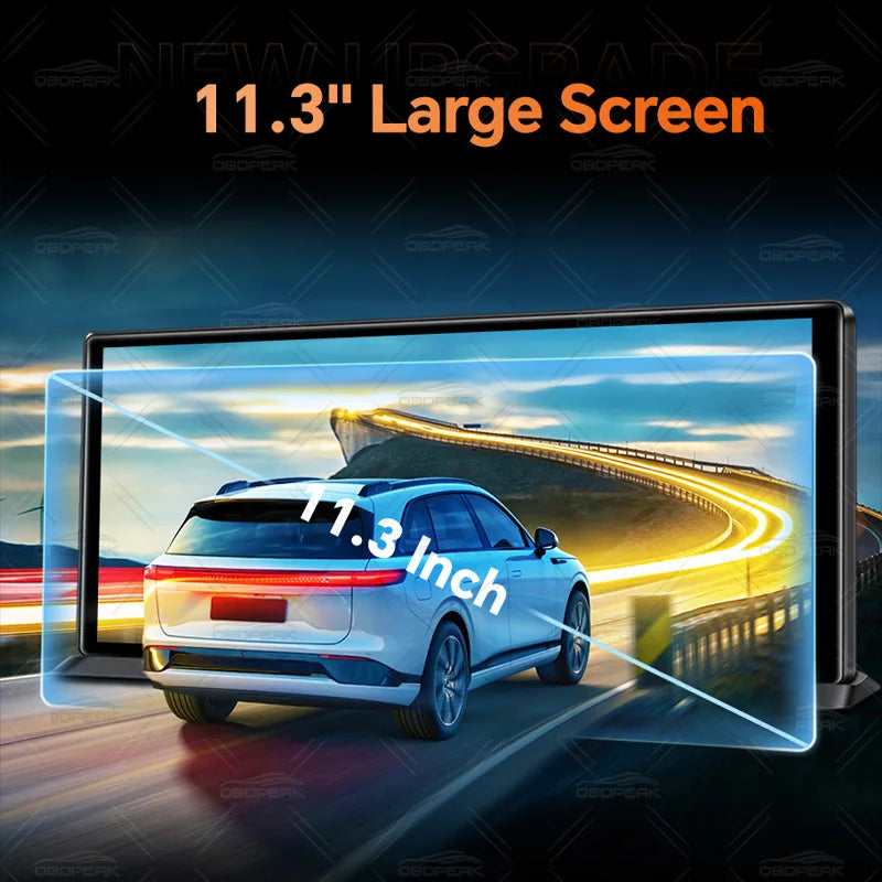 K8 Pro 11.3" Touch Screen Car Camera 5K Dash Cam GPS 5G WiFi Wireless CarPlay & Android Auto Loop Recording GPS Navigation DVR