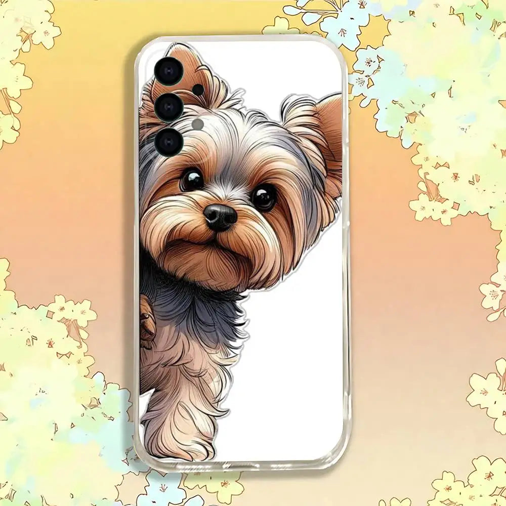Yorkshire Terrier Dog Shockproof Clear Case For Samsung Galaxy S30,S25,S24,S23,S20,S21,S22,S10,5G,FE,lite,PIus Cover