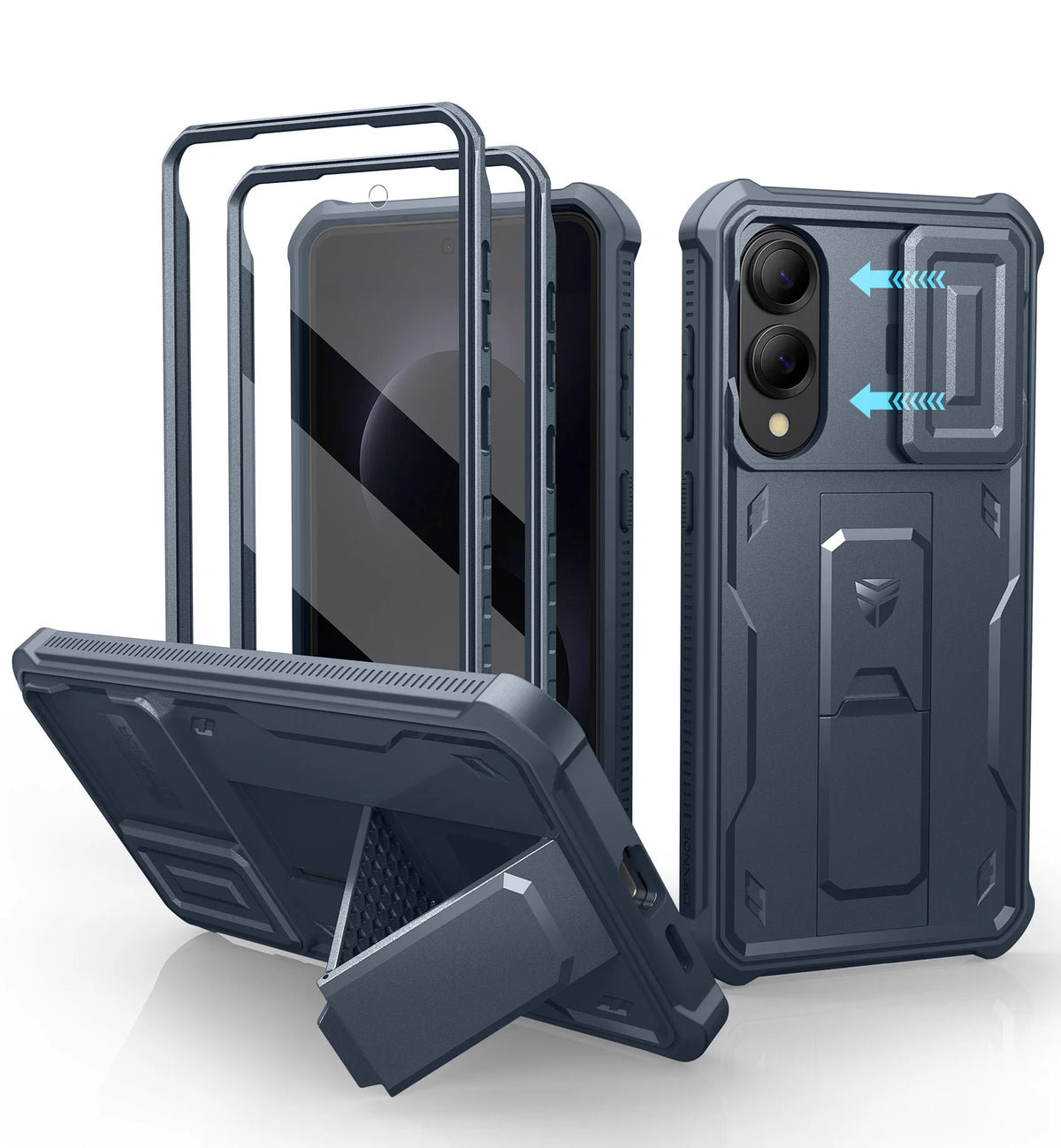 Dexnor For Samsung Galaxy S25/S25 Plus/S25 Ultra /S25 Edge 2025Case Full Body Shockproof Camera Cover &Built-in Screen Protector Kickstand