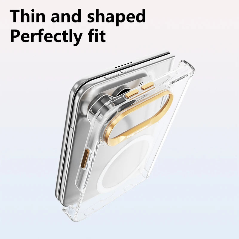 Luxury for Magsafe Magnetic Shock Resistant Protective Case, for iPhone Duo with Central Hinge Frame anti Drop Protective Cover