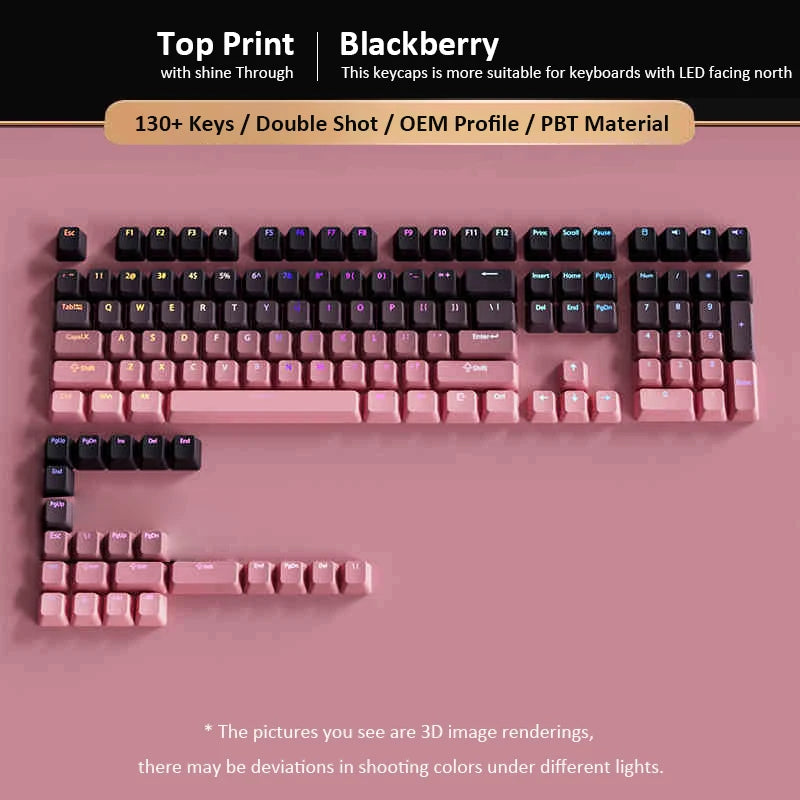Green Grape Top-lit RGB Backlit Keycaps Double Shot PBT Keycaps 130 Key Cherry Profile for MX Switches Mechanical Gamer Keyboard