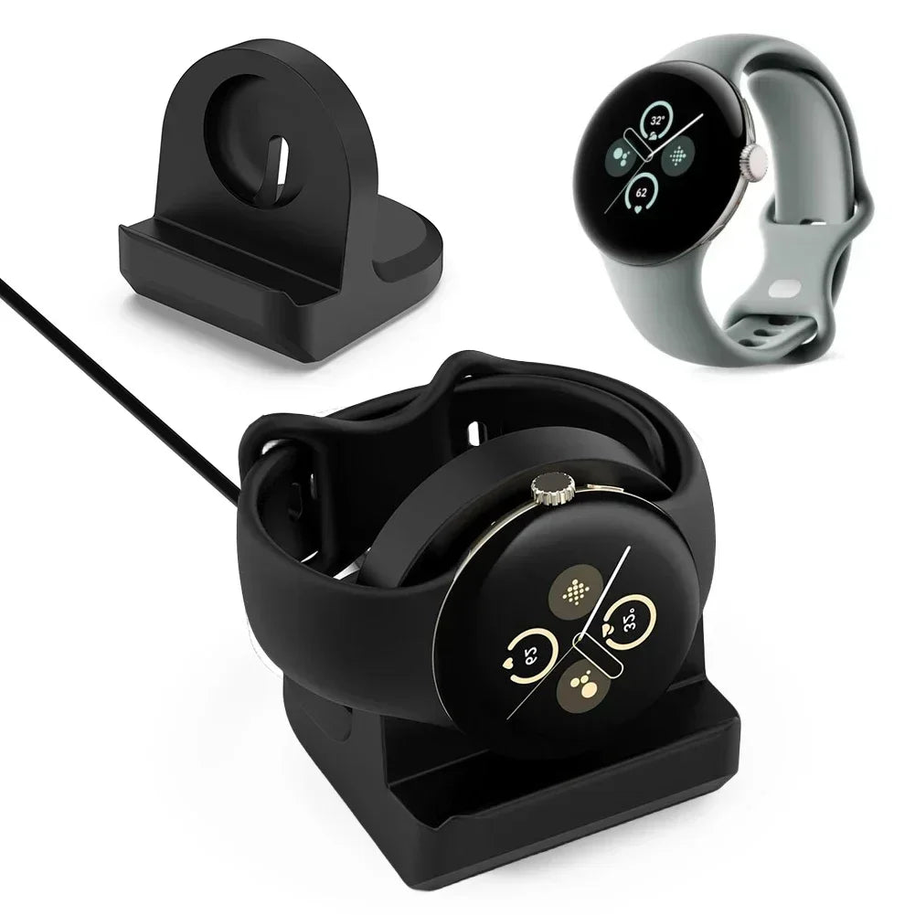 Silicone Charger Cradle Dock Stand Bracket for Google Pixel Watch 2 3 Watch Wireless Charging Base Watch 2 Accessory