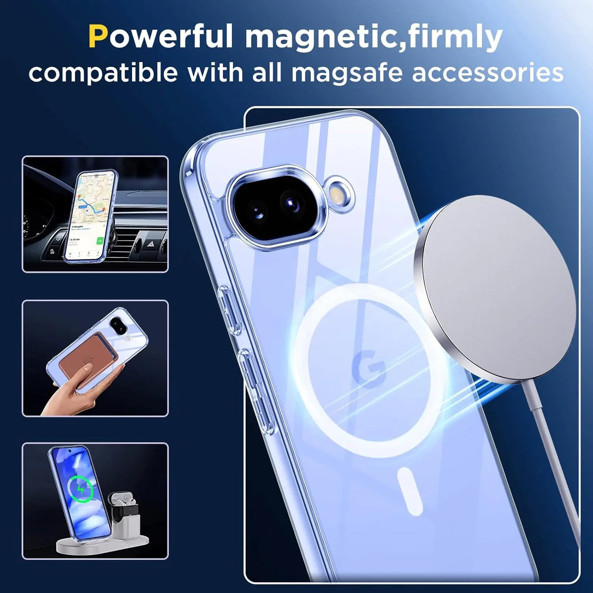 Magnetic Wireless Charging Case For Google Pixel 9A 10A 11 Pro XL Pixel9A Google10A 10 Pro XL 5G Clear Shockproof Back Cover