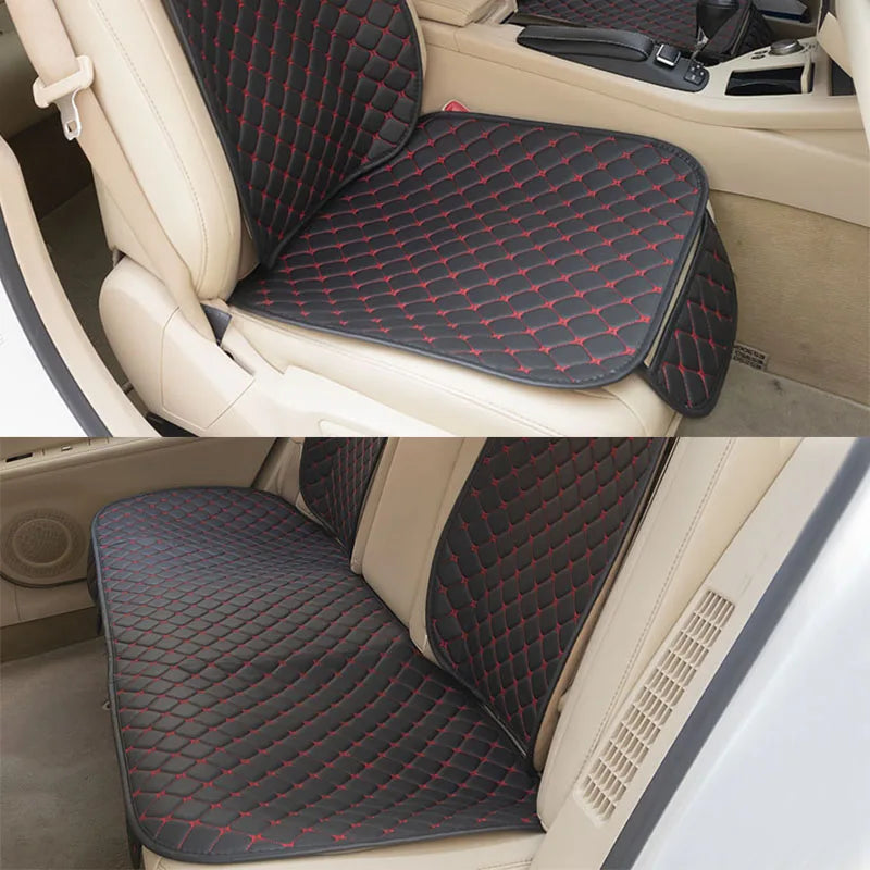 SEAMETAL PU Leather Car Seat Cover Front Rear Auto Chair Protector Backrest Waterproof Cushions Four Season for Car Accessories