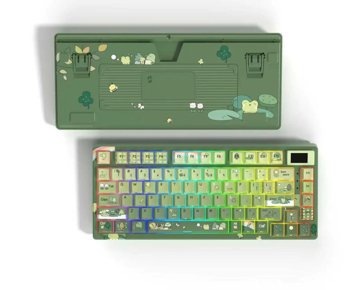 Womier SK80 Gasket Mounted Mechanical Keyboard 81 Key Gamer Keyboard 75% Hot Swap RGB Gaming Keyboard with Smart Display for PC