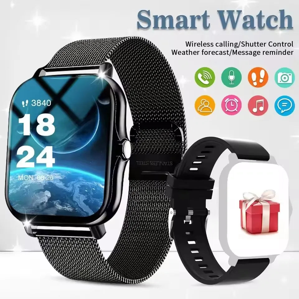 2026 New Smart Watch Bluetooth Call Fitness Tracker Heart Rate Sleep Record Outdoor Sport Watch for Android/IOS Men Women HT30