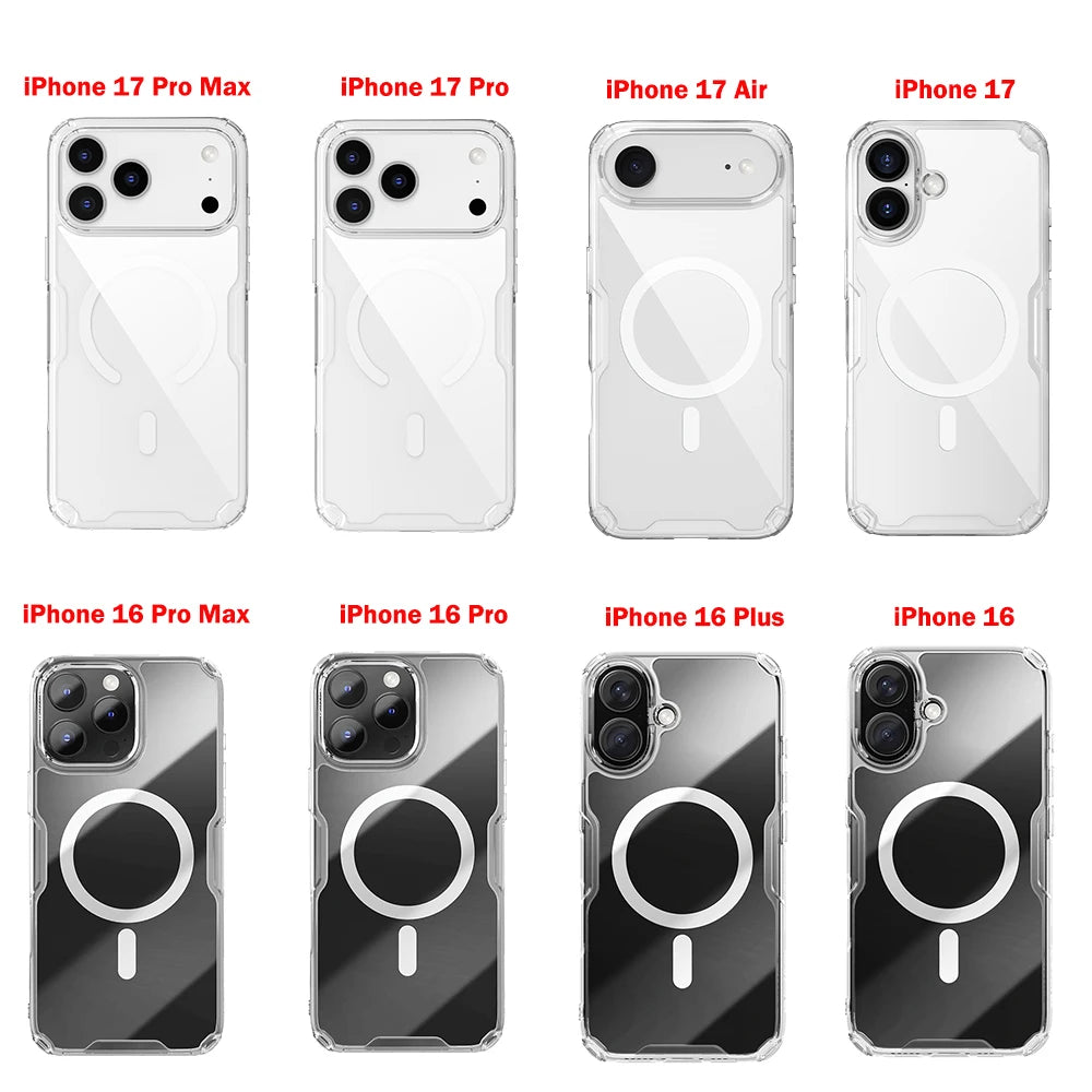 Nillkin For iPhone 18 Pro Max 17 Pro Max 16 Pro Max 16 Plus Nature Pro Magnetic Transparent TPU Phone Case