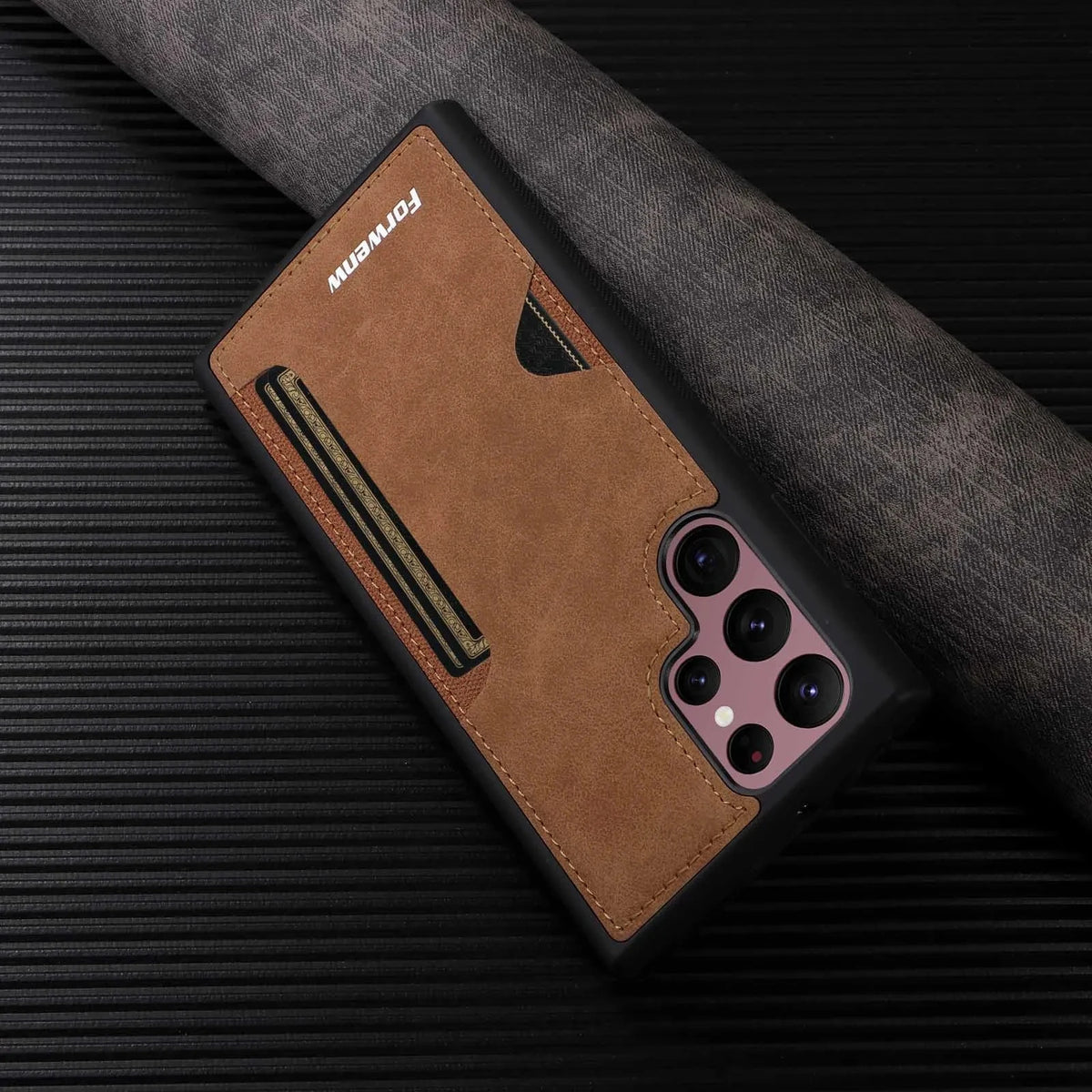 Retro Card Holder PU Leather Case for Samsung Galaxy S26 S25 S24 Ultra S23 S21 FE S22 S20 S10 S9 S8 Plus Note 20 10 Phone Cover