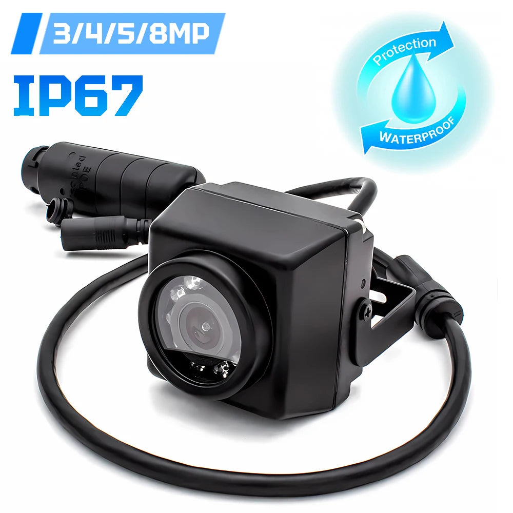 WGWK 4K Mini IP67 Waterproof POE IP Camera 3/4/5/8MP Night Vision Webcam Onvif H.265 Outdoor Motion Detection Security Camera