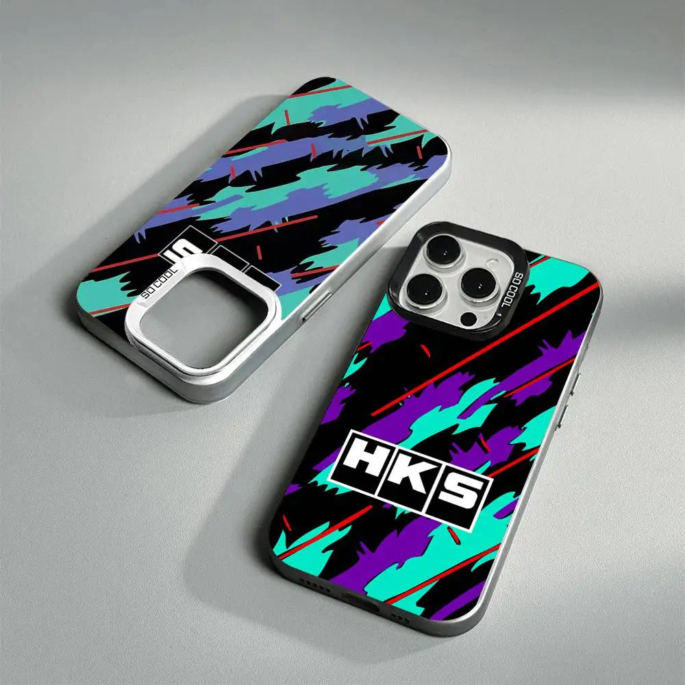 Sports Car H-HKS JDM logo Phone Case for iPhone 17 16 Plus Pro Max 15 14 13 12 11 Matte Colorful Covers