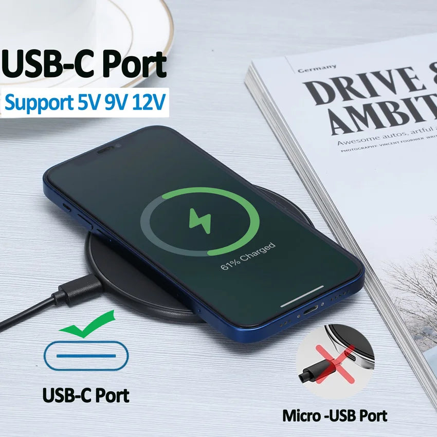 100W Fast Wireless Charger Mobile Phone Chargers Pad Stand For iPhone 15 14 13 12 Pro Max 8 Samsung Xiaomi Charging Dock Station