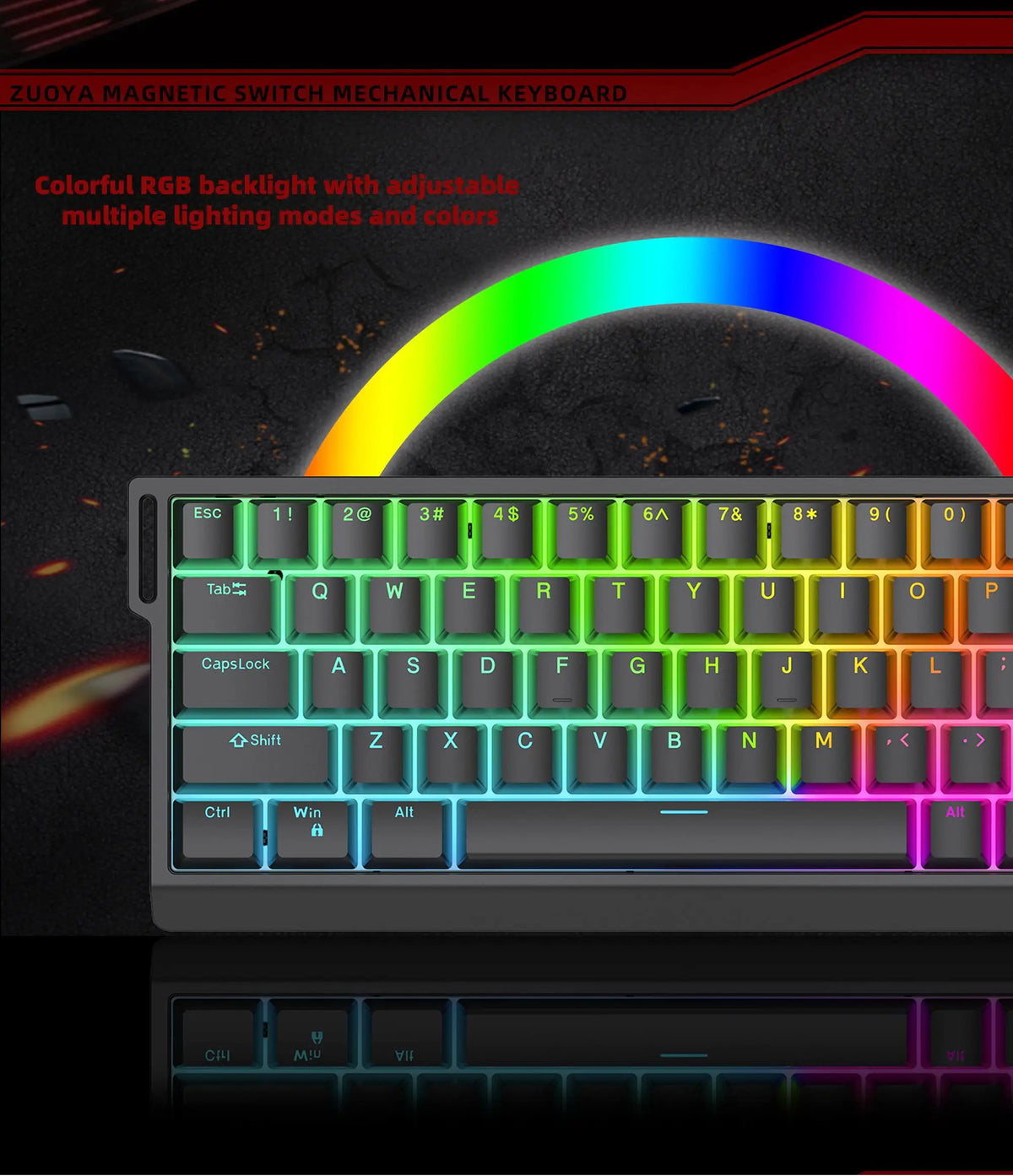 ZUOYA HE65 Wired Magnetic Axis Mechanical Keyboard 8k Fast Trigger RGB Backlight E-Sports Gaming Customized Keyboard