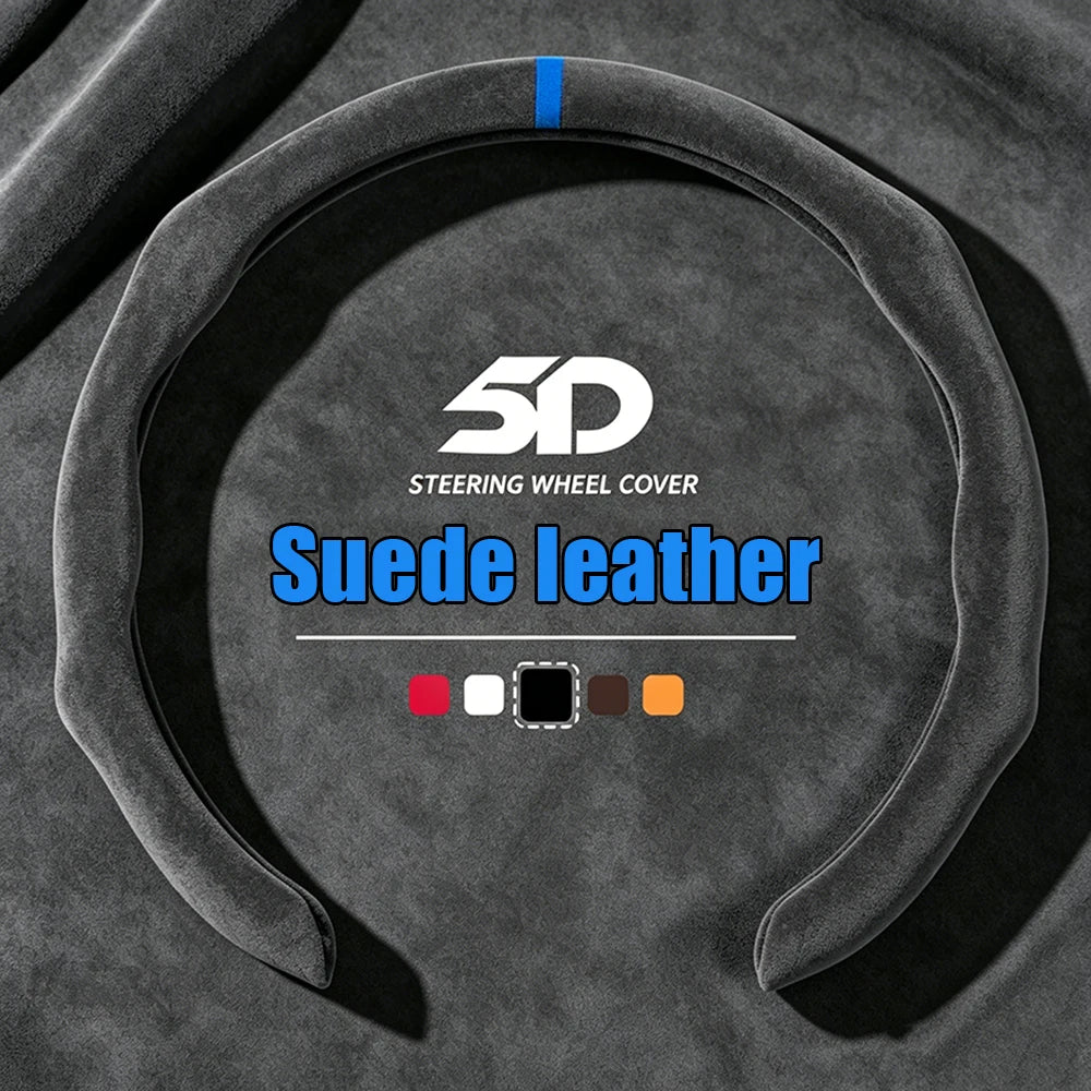 Premium Non-slip Suede Leather Car Steering Wheel Cover Booster Cover For Geely Coolray Boyue Okavango Icon Emgrand X7 EX5