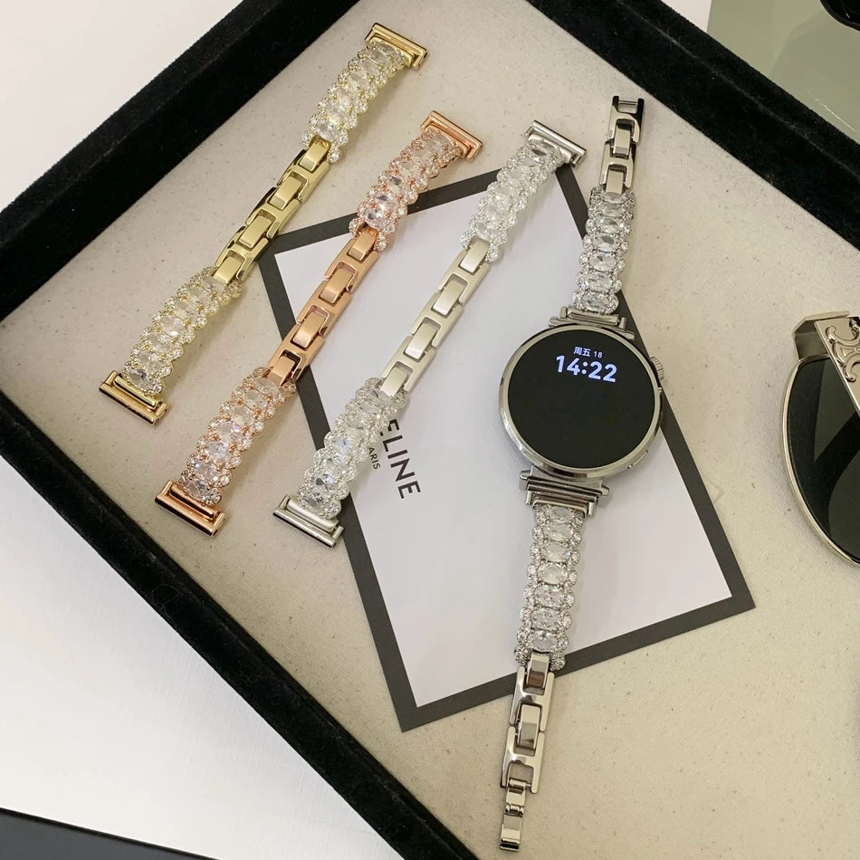 Luxury Jewelry Band Watch Band for Samsung Galaxy Watch 8 40/44/47mm Ultra 7 6 5 Classic 46mm Huawei 11 GT 5 4 3 Pro Woman Strap
