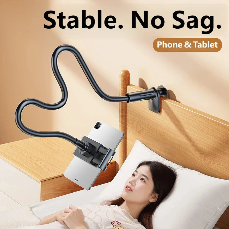 Flexible Gooseneck Phone Tablet Holder, Bed Desk Clamp for TV/Movies, Live Stream, Photo, Compatible with iPhone iPad Samsung