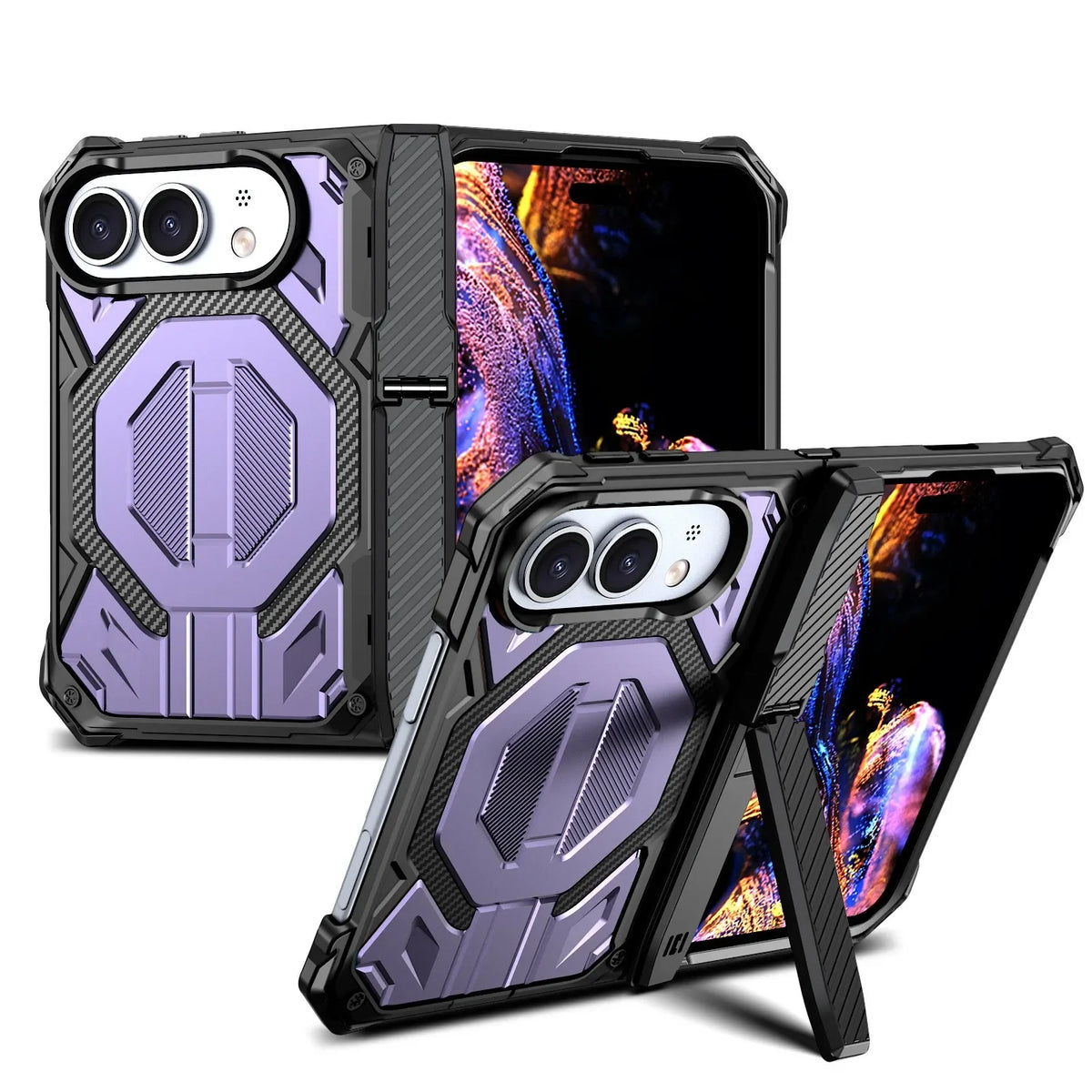 Case For iphone Duo,Magnetic Magsafe Anti Drop Kickstand Central Axis Slim Fit Protection Cover phone accessories