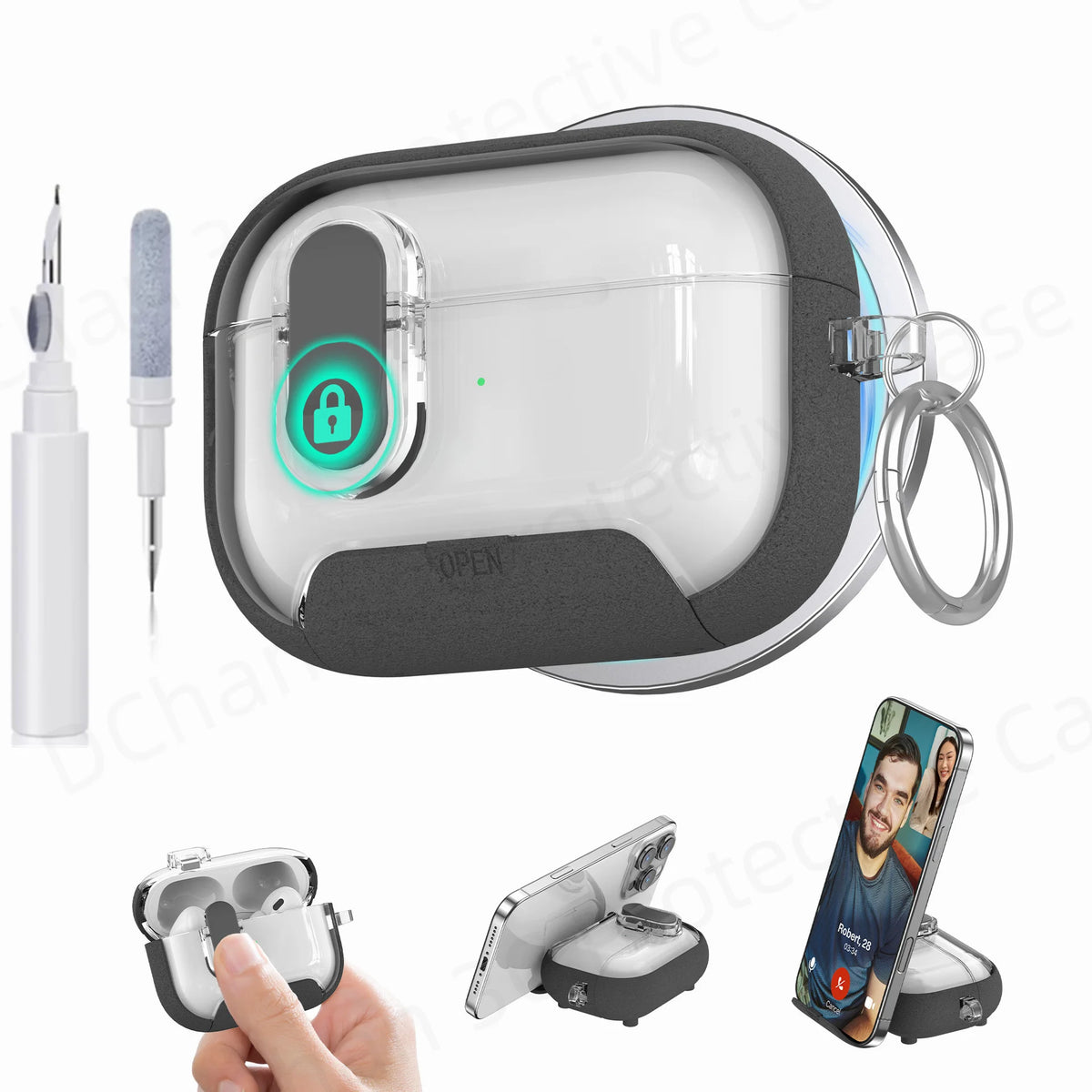 Cute Cover for AirPods 3 Pro 3/Airpod 4【 Compatible with MagSafe】Auto-Open Secure Lock Stand Cover for AirPods 5 2026 Earbuds