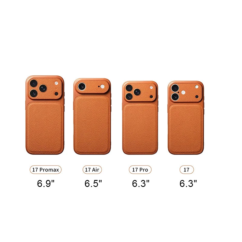 Solid Color Lychee Grain Leather Phone Case, Anti-Scratch & Shockproof Protective Cover for iPhone 17 Pro Max 16 15 14 13 Air