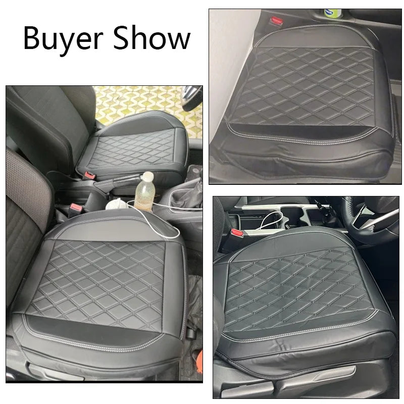 1PCS Nappa Leather Car Seat Cover Waterproof Wrap Around Bottom Seat Cushion Durable Car Seat Protector Universal Auto Seat Pad