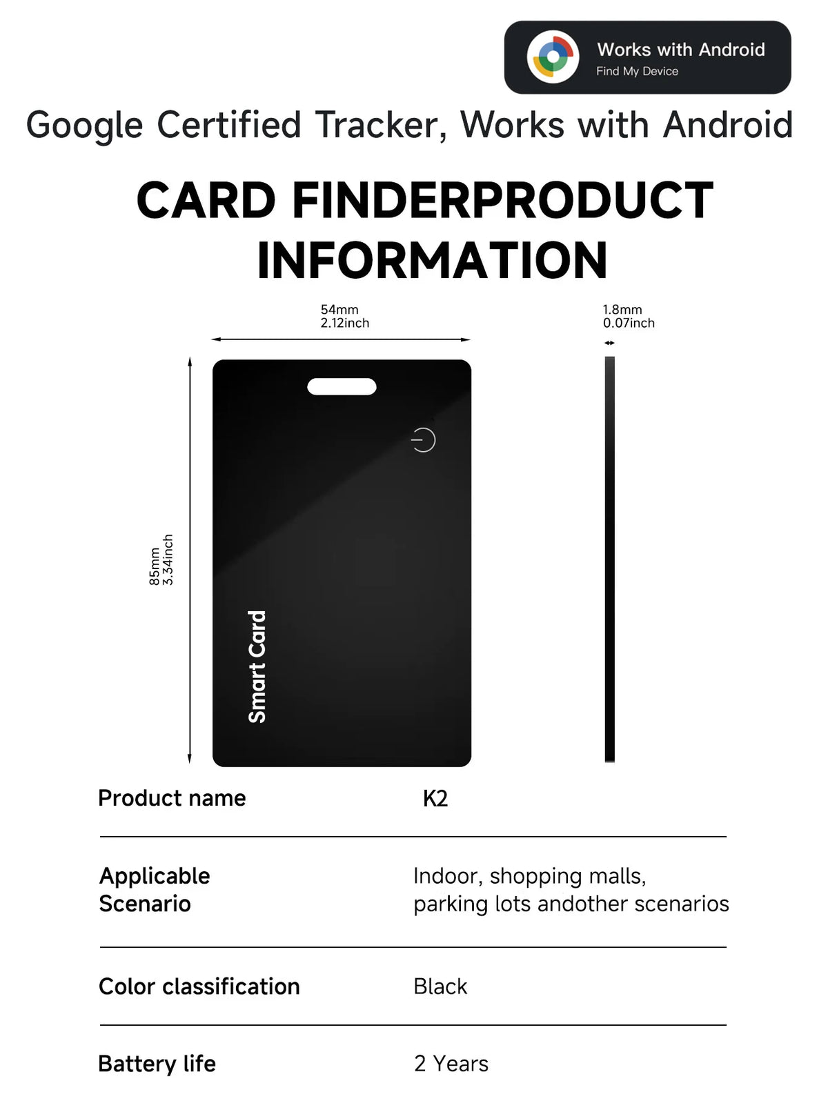 Wallet Finder For Android, Wallet Tracker Card Google App, Wireless Rechargeable Item Locator, Ip68 Smartcard Tracker Tag