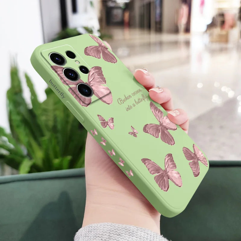 Little Butterfly Phone Case For Samsung Galaxy S24 S23 S22 S21 S20 S10 S10E S9 Ultra Plus FE Note 20 Ultra 10 9 Plus Cover