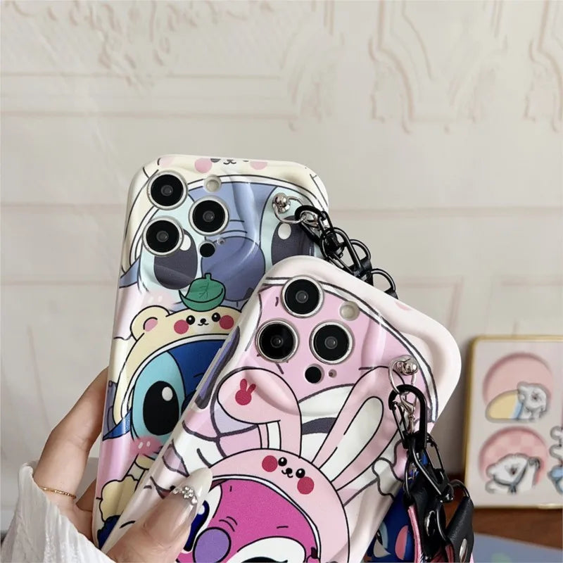 3D cartoon Stitch with lanyard protective cover For Samsung Galaxy S8 S9 S10 Lite S20 S21 S22 S23 S24 S25 FE S26 edge Plus Ultra