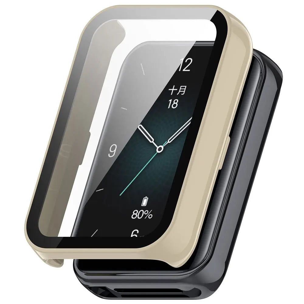 Tempered Glass + PC Case For Honor Band 9 Smart Watch All-Around Screen Protector Hard Bumper for Huawei Honor Band9 Cover