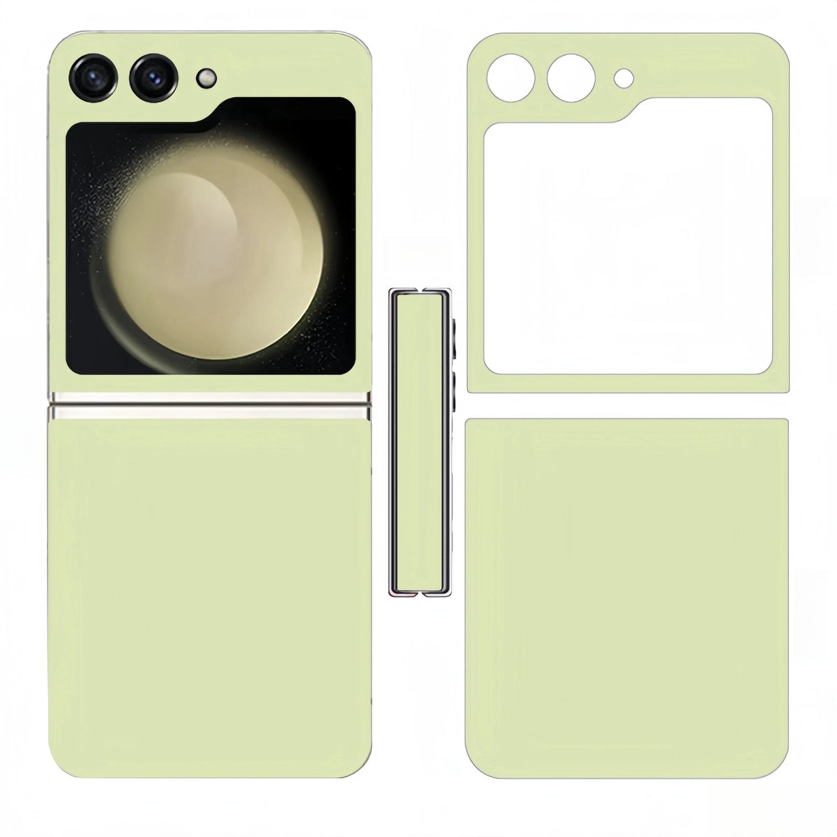 Plain Decal Skin for Samsung Galaxy Z Flip6 5 4 7Back Screen Protector with Hinge Film Cover Flip5 Wrap Colorful Sticker