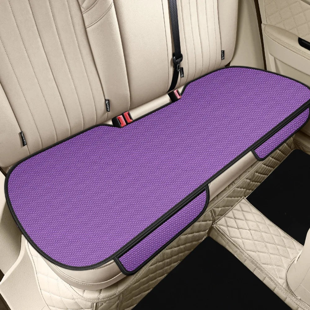 Universal Breathable Car Seat Cushion Ice Silk Non-slip Rear Seat Cushion Wear-resistant Solid Color Auto Protector Mat Pad