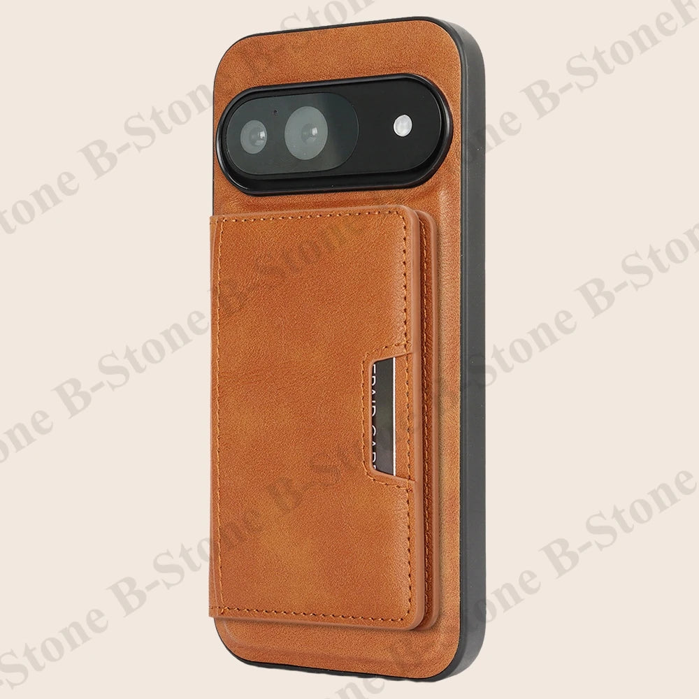 Wallet Leather Case For Google Pixel 8 8Pro 8A 9 9Pro 9A 10 10Pro 10A Pro XL ProXL Cards Bag Wireless Charging Phone Cover