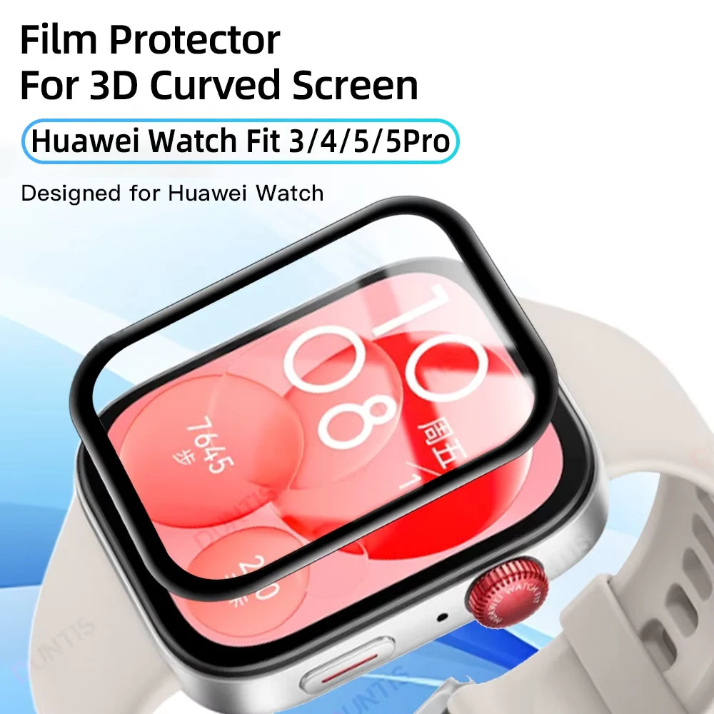 Screen Protector for Huawei Watch Fit 3/4/5/5 Pro 3D Curved Screen Protector Huawei Watch Ultra-HD Full Coverage Protective Film