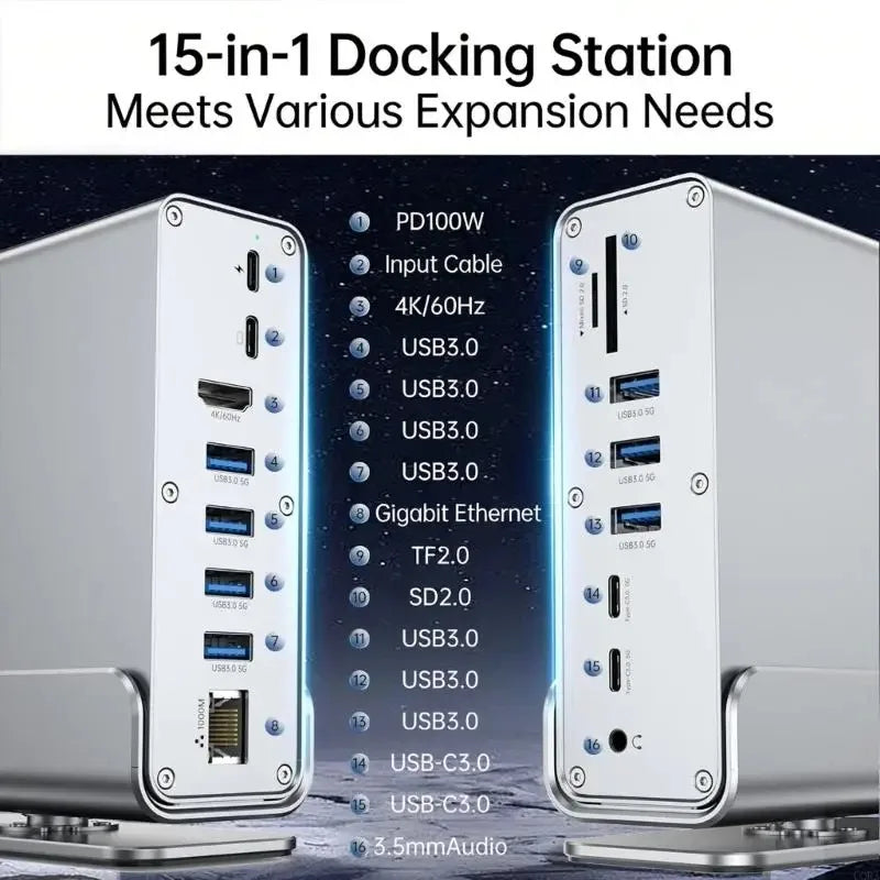 HUB USB C 3.0 Type C Splitter Multi 4K HDMI Monitor RJ45 Ethernet PD Power Adapter Docking Station Laptop Splitter For Macbook