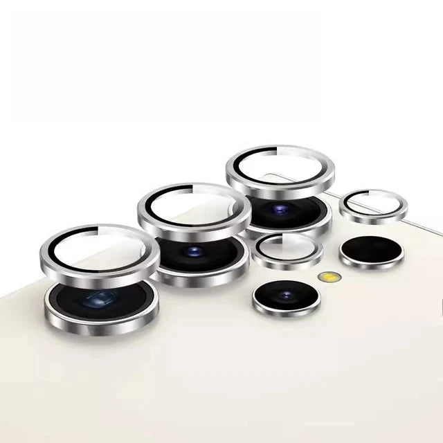 10H Aluminium Alloy Camera Protect Ring For Samsung Galaxy S24 Ultra S24+ S23 Plus S24FE S23FE Back 9D Tempered Glass Lens Cover